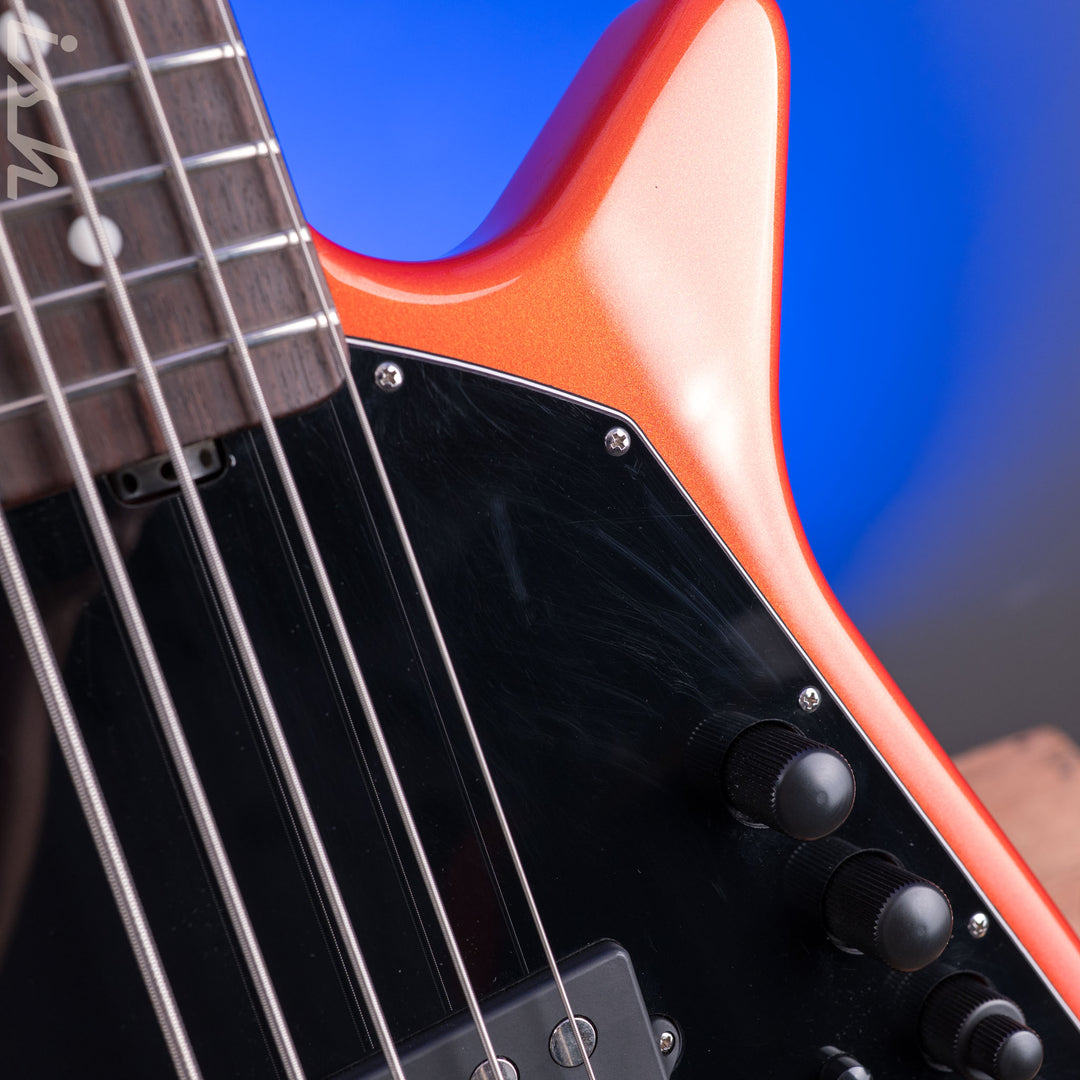 2014 Ernie Ball Music Man Big Al 5 H Tangerine Pearl *Solid Rosewood Neck*