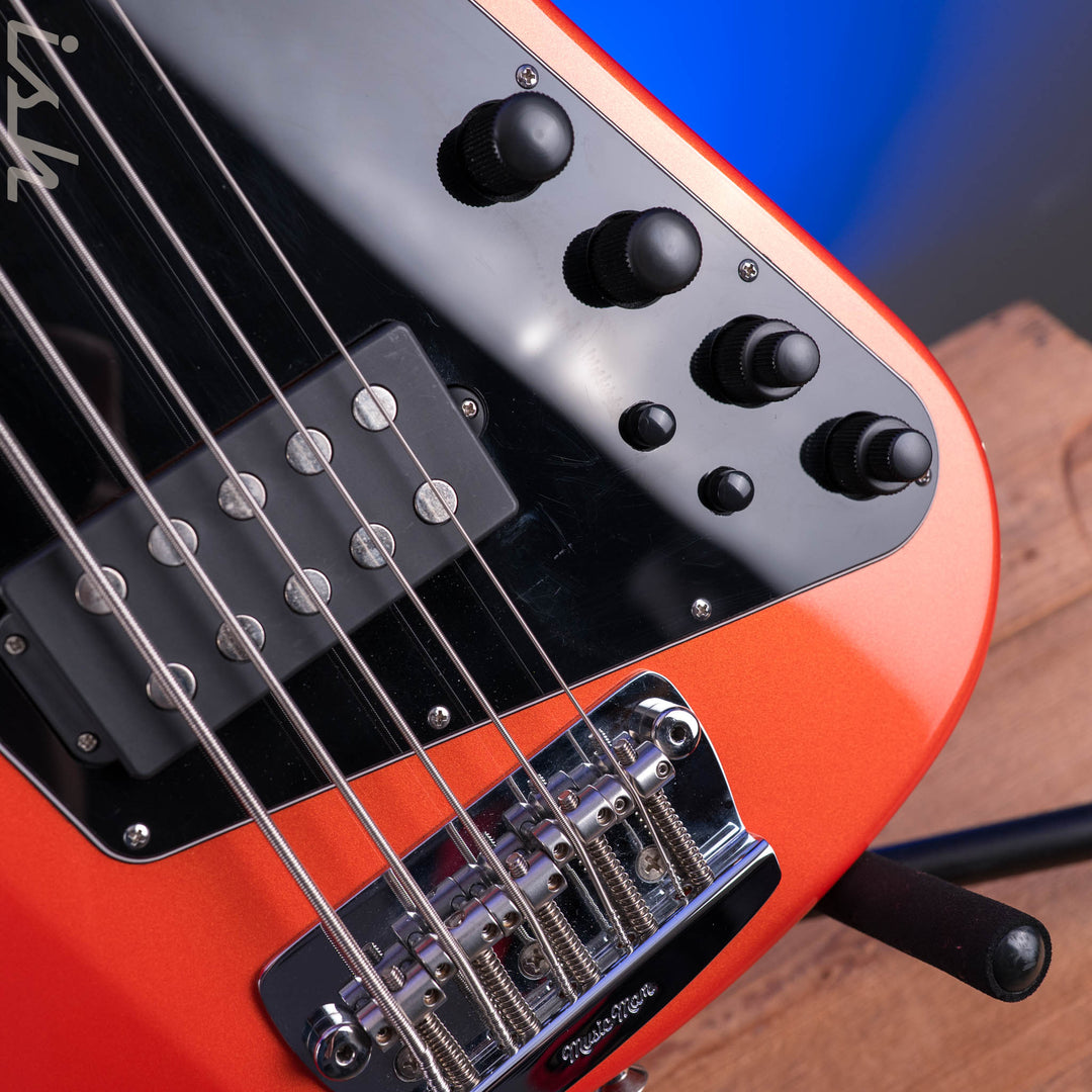 2014 Ernie Ball Music Man Big Al 5 H Tangerine Pearl *Solid Rosewood Neck*