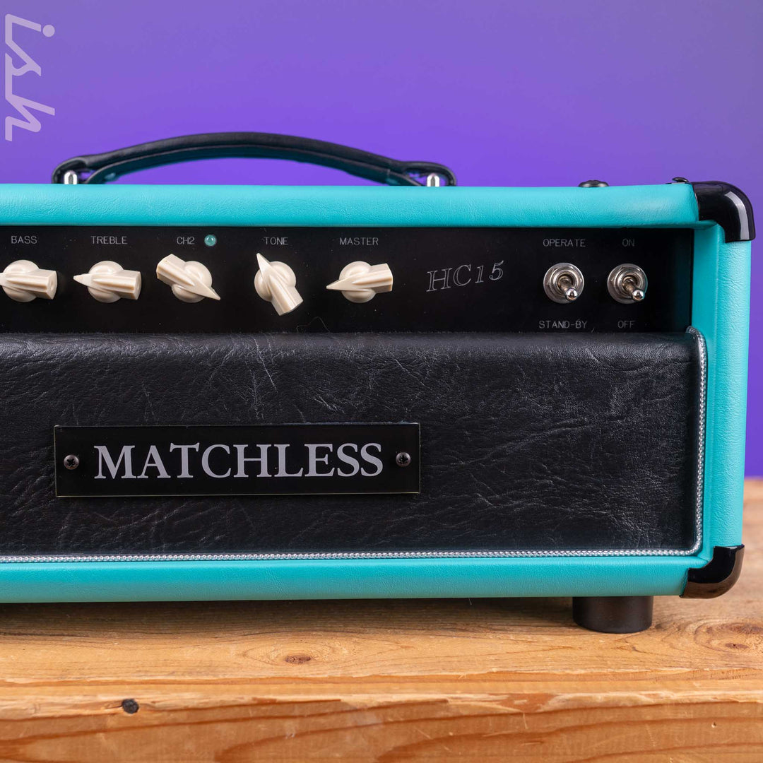 Matchless HC-15 Amp Head Turquoise/Black/Silver Demo