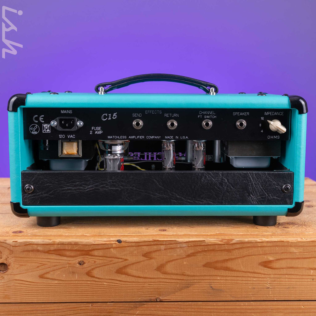 Matchless HC-15 Amp Head Turquoise/Black/Silver Demo
