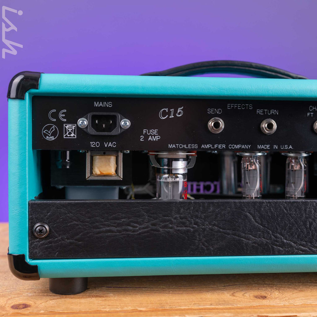 Matchless HC-15 Amp Head Turquoise/Black/Silver Demo