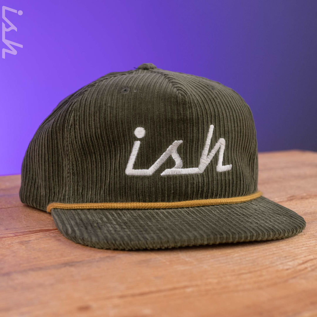 Ish Embroidered Corduroy Snapback Hat
