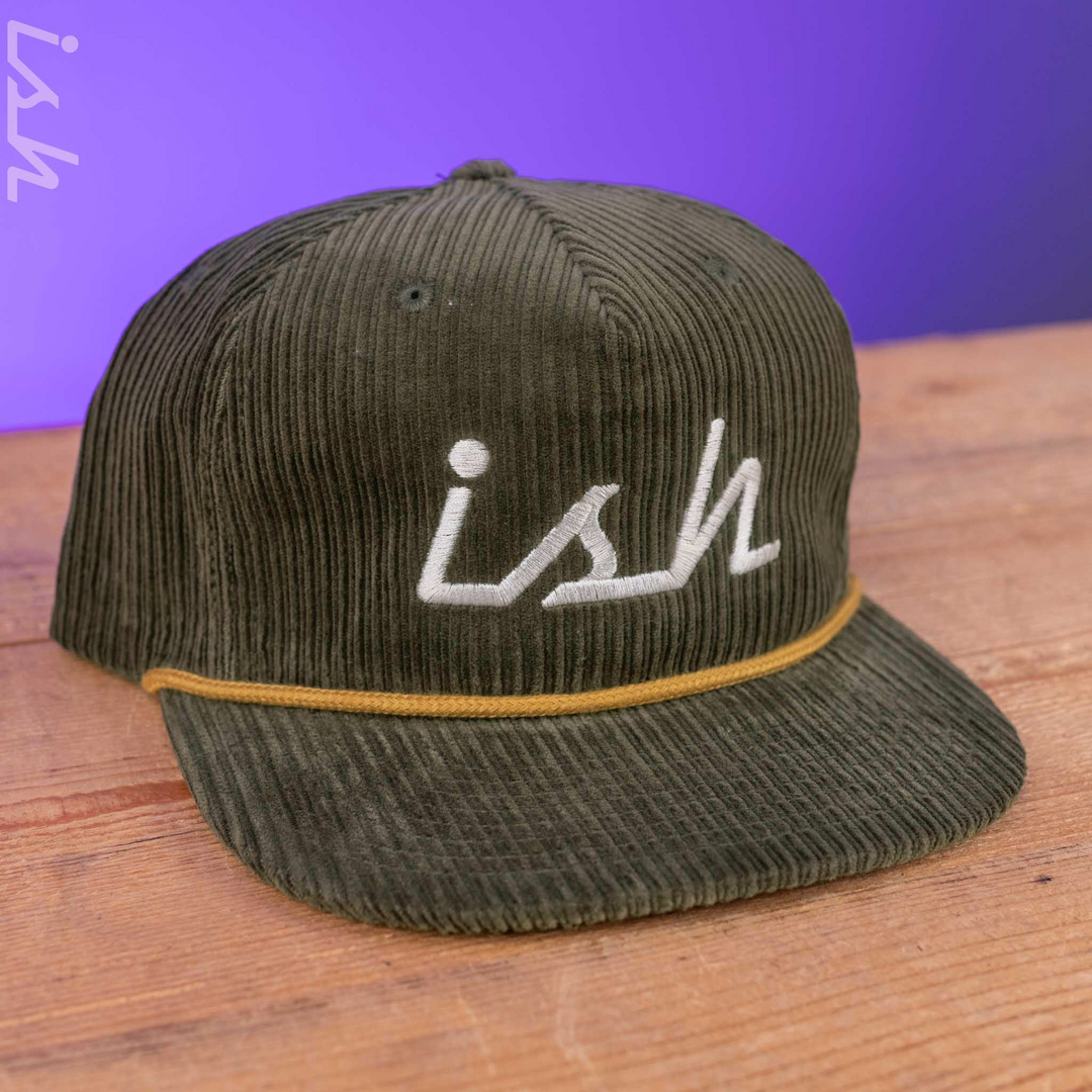 Ish Embroidered Corduroy Snapback Hat