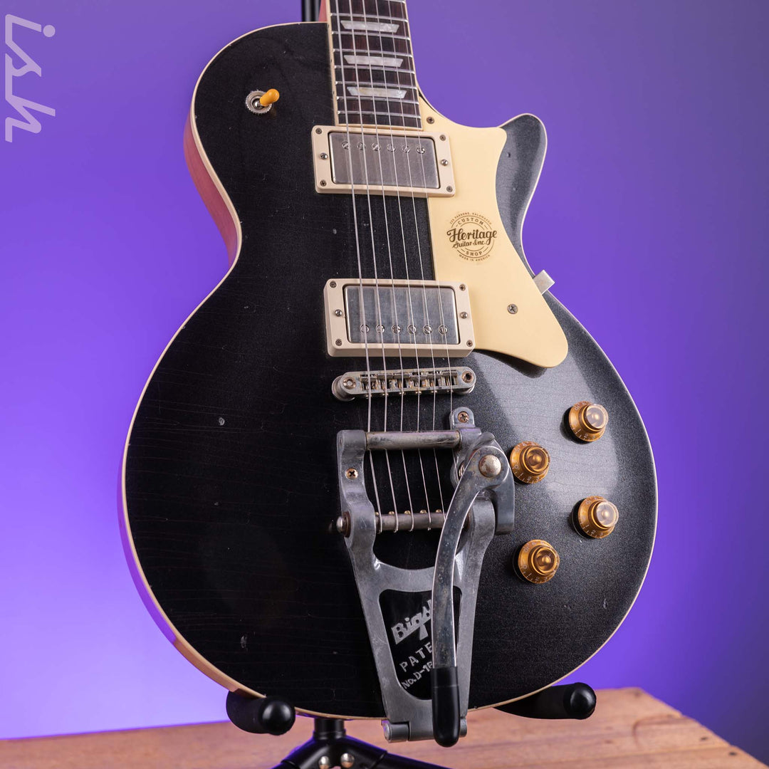 Heritage Factory Special Custom Core H-150 Electric Guitar w/ Bigsby B7 Vibrato - Space Black Artisan Aged