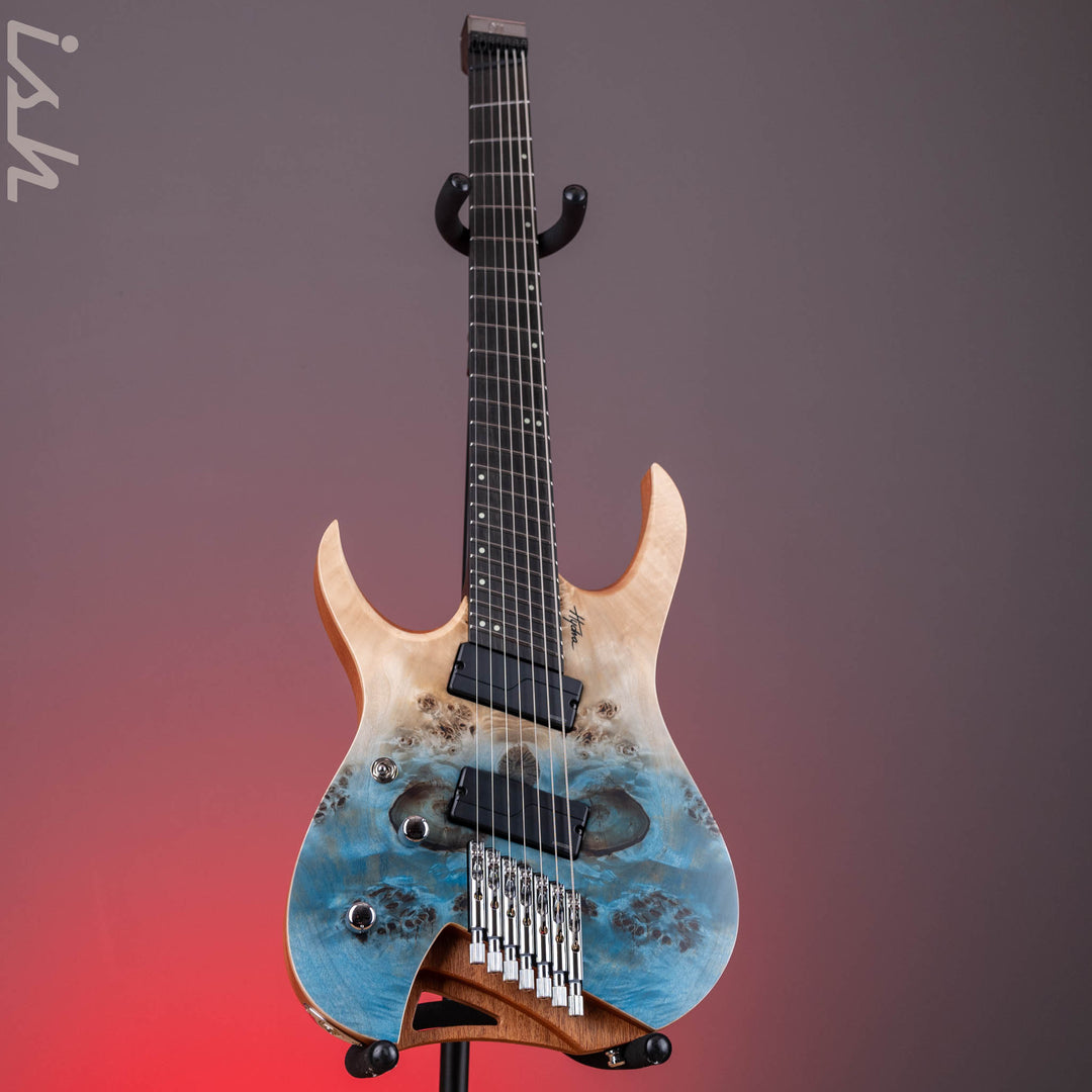 Mayones Hydra Elite VF 7-String Guitar Lefthand Transparent Satin Aquamarine Horizon