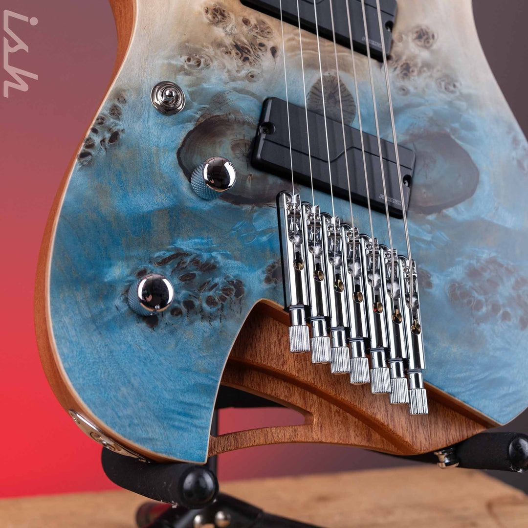 Mayones Hydra Elite VF 7-String Guitar Lefthand Transparent Satin Aquamarine Horizon