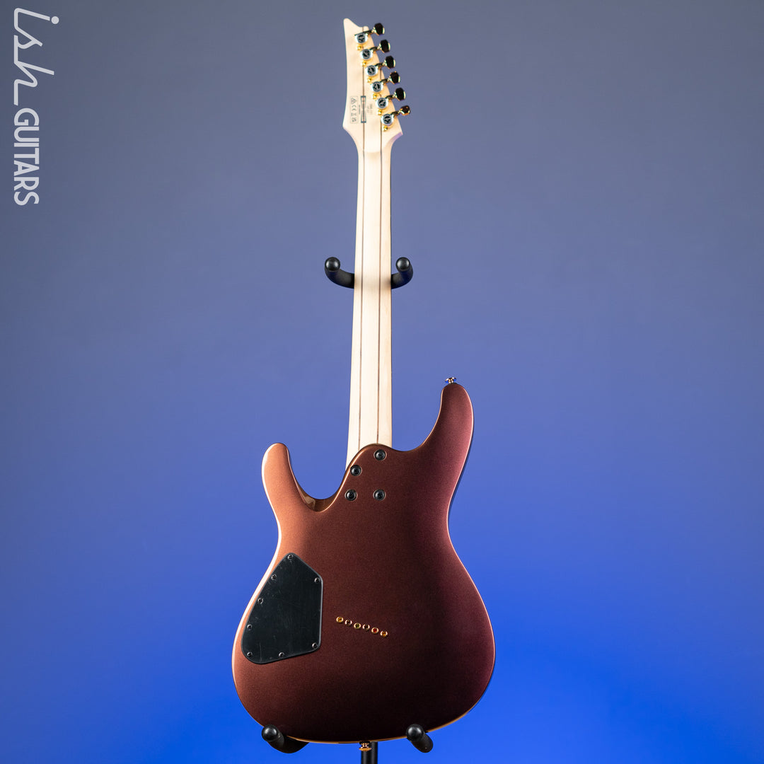 Ibanez Axe Lab Design SML721 Multi-Scale Electric Guitar Rose Gold Chameleon Demo