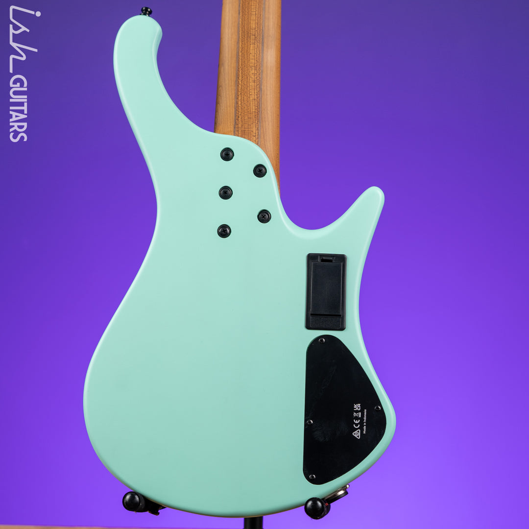 Ibanez EHB1005MSL Multi-Scale Left Handed 5-String Headless Bass Sea Foam Green Demo