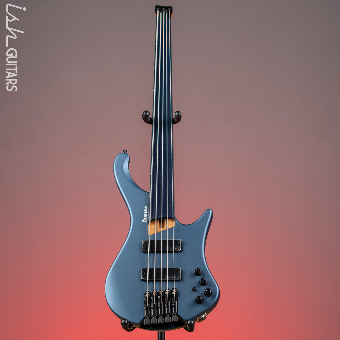 Ibanez EHB1005F Standard 5-String Fretless Multi-Scale Bass Arctic Ocean Matte Demo