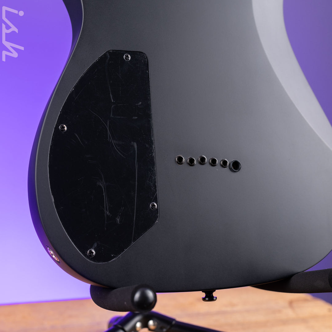 Ibanez RGRTBB21 Iron Label Baritone Electric Guitar Black Flat Demo