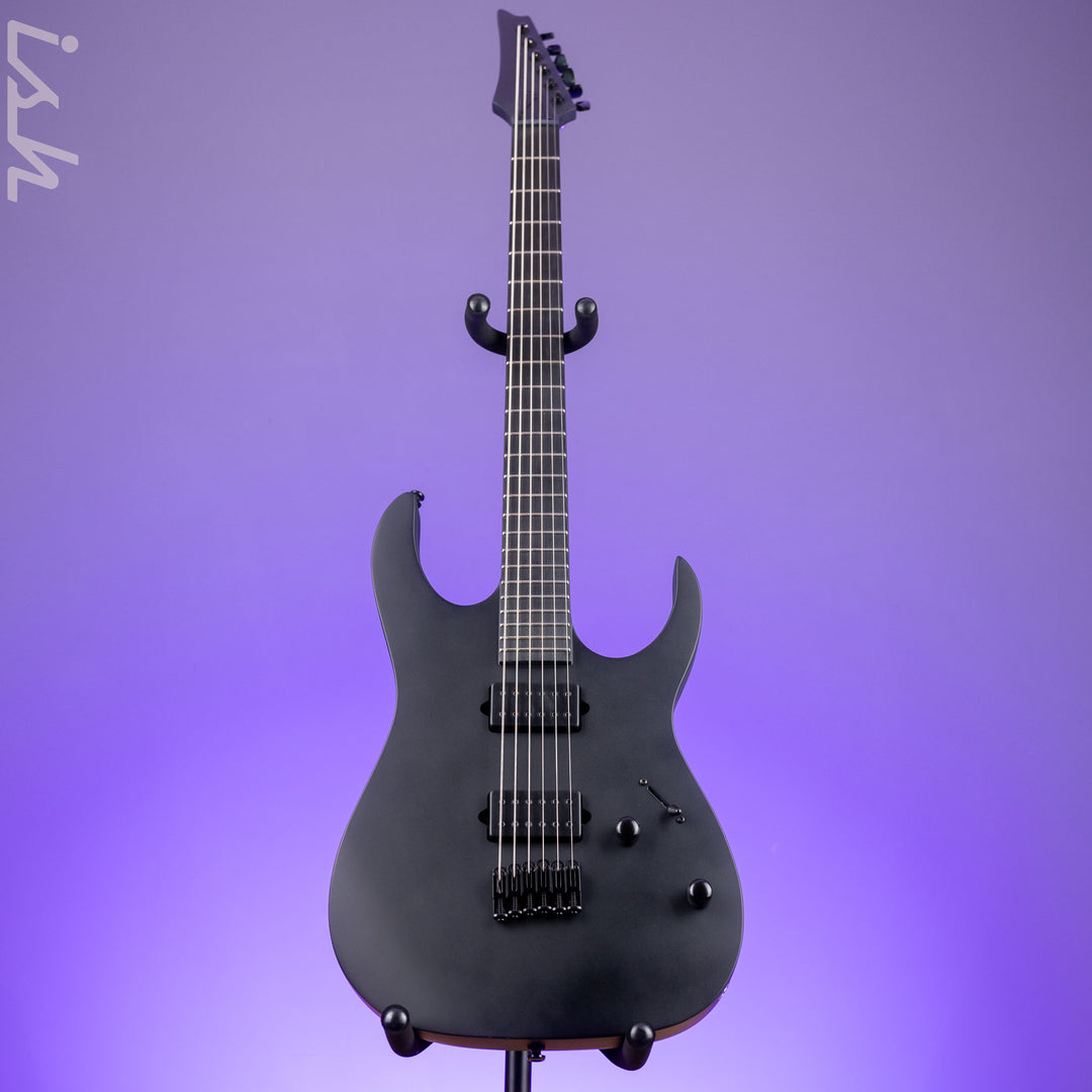 Ibanez RGRTBB21 Iron Label Baritone Electric Guitar Black Flat Demo