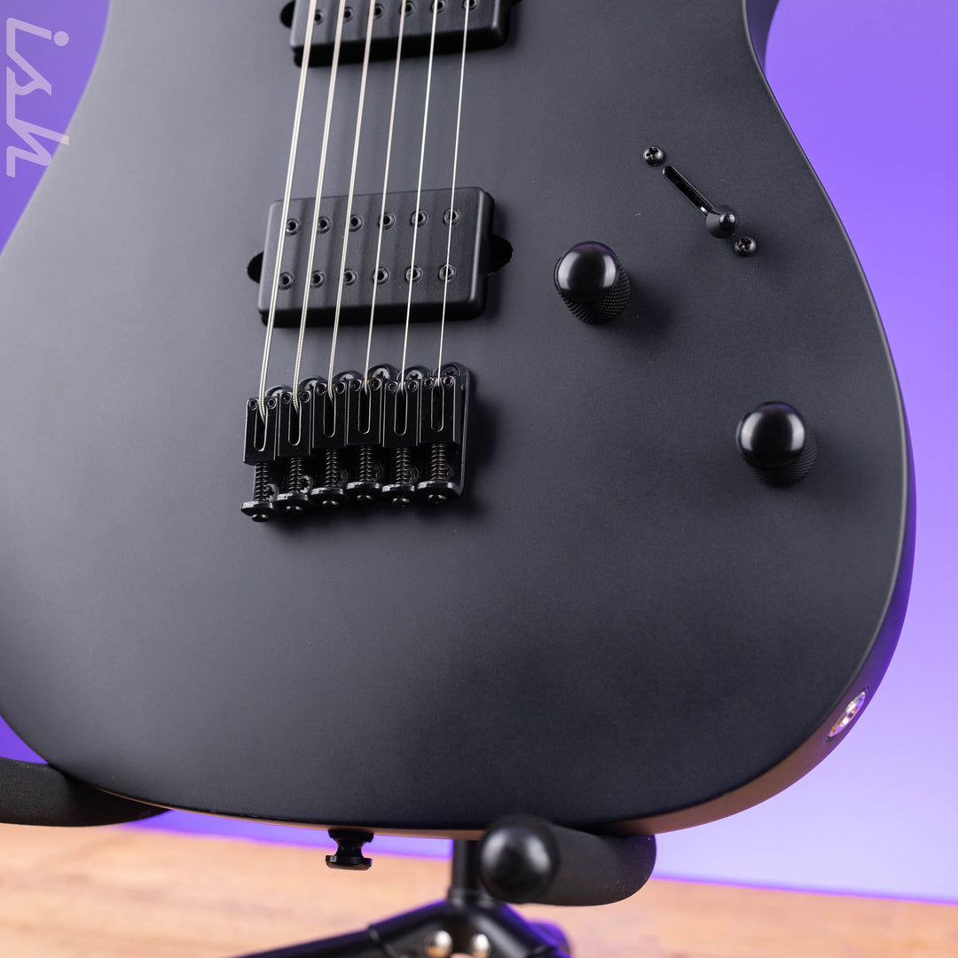 Ibanez RGRTBB21 Iron Label Baritone Electric Guitar Black Flat Demo