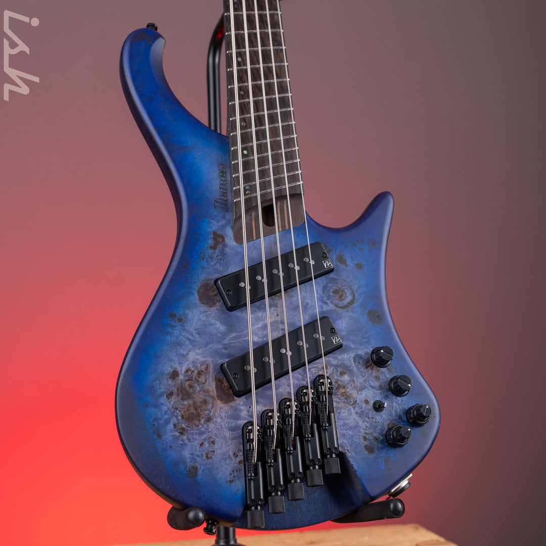 Ibanez EHB1505MS Multi-Scale Headless Bass Pacific Blue Burst Flat Demo