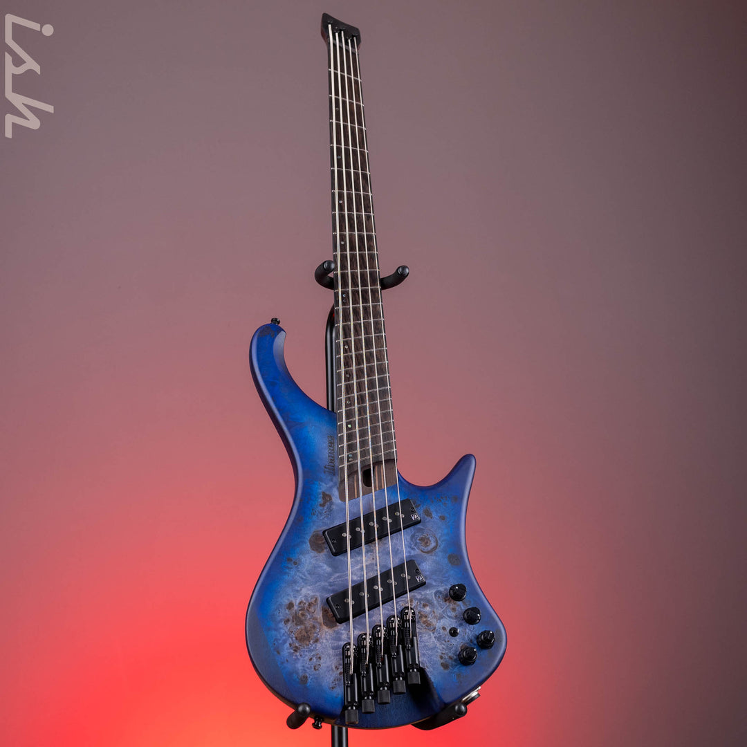 Ibanez EHB1505MS Multi-Scale Headless Bass Pacific Blue Burst Flat Demo