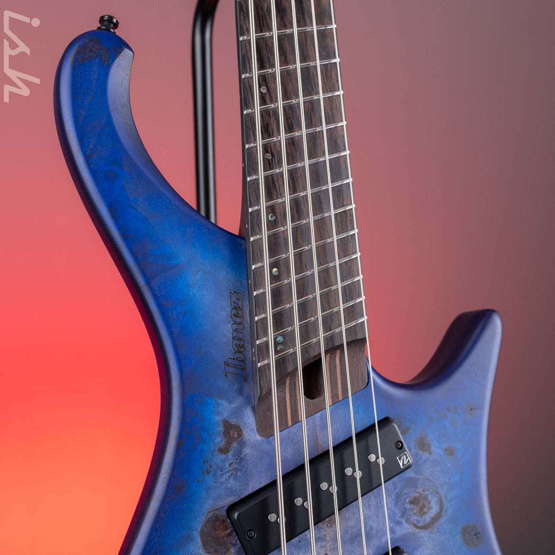 Ibanez EHB1505MS Multi-Scale Headless Bass Pacific Blue Burst Flat Demo
