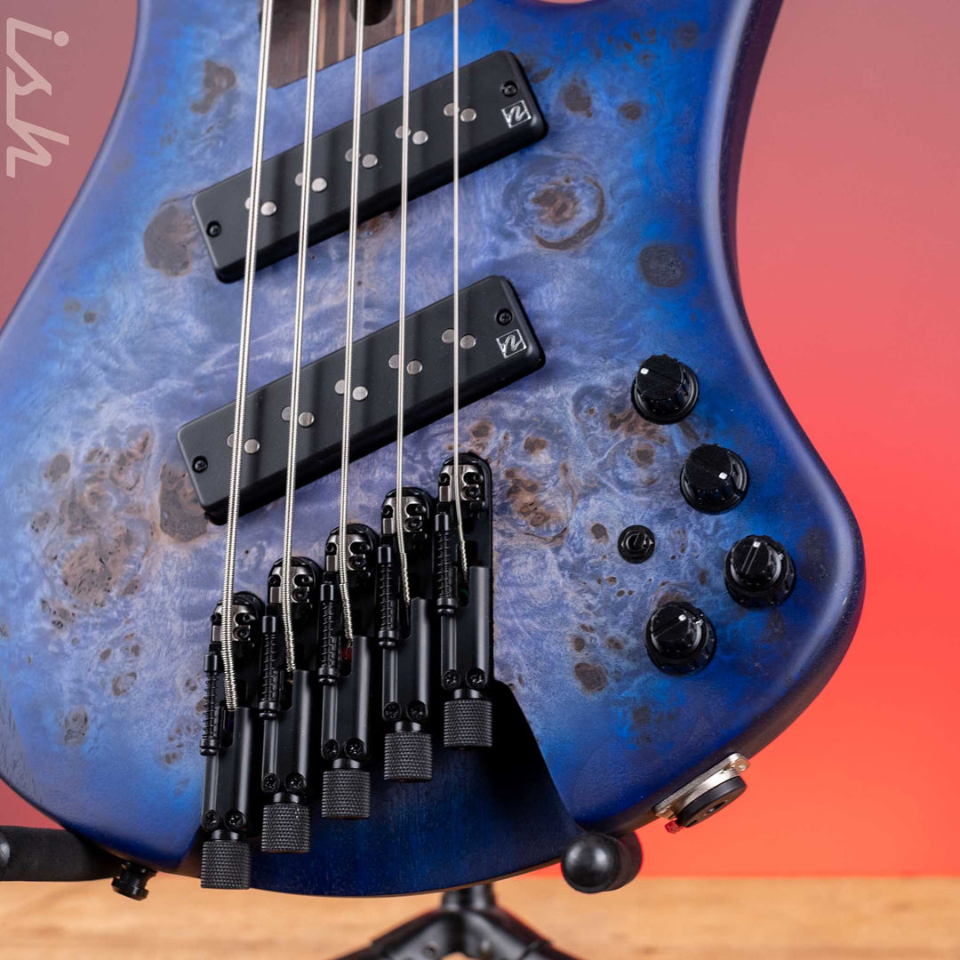 Ibanez EHB1505MS Multi-Scale Headless Bass Pacific Blue Burst Flat Demo