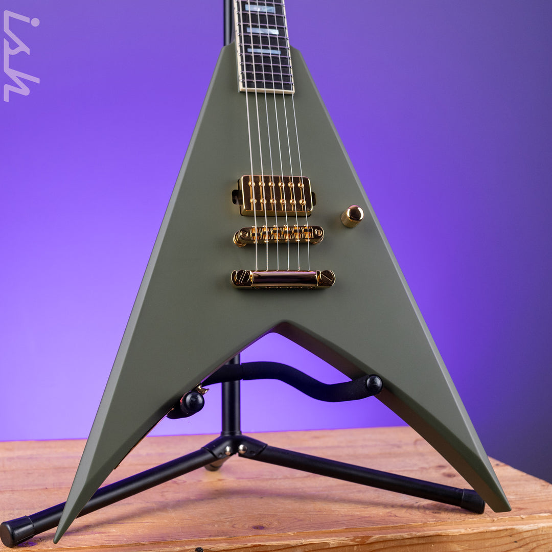 Jackson Custom Shop King V Olive Drab Gold Hardware