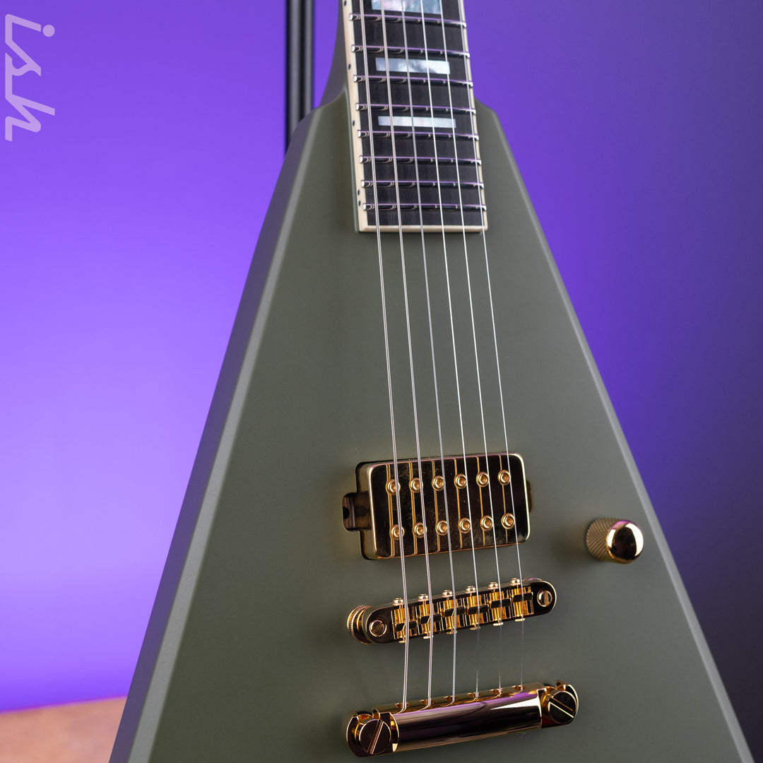 Jackson Custom Shop King V Olive Drab Gold Hardware