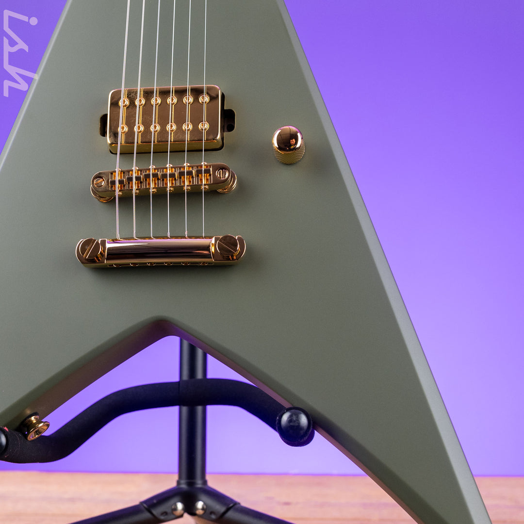 Jackson Custom Shop King V Olive Drab Gold Hardware