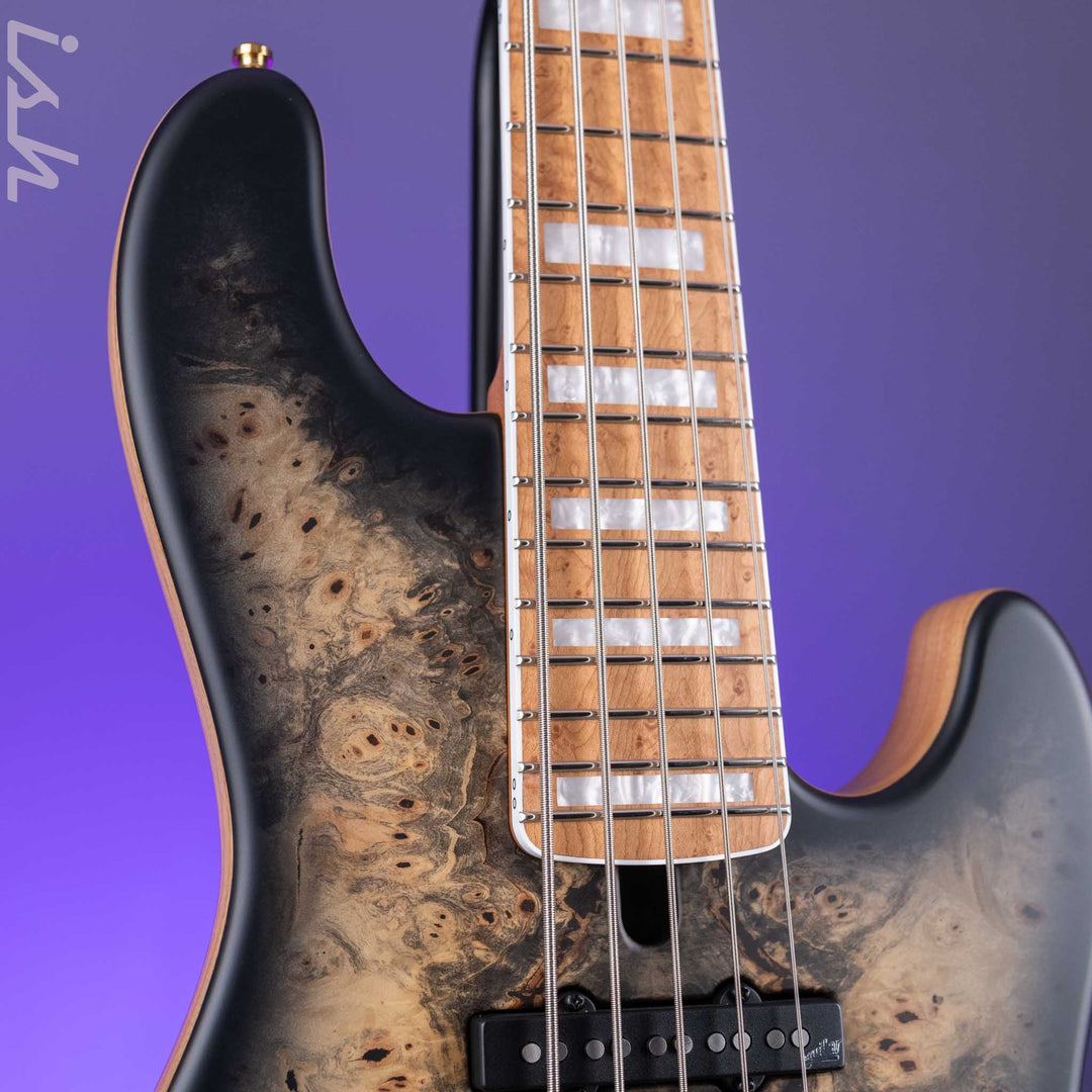 Mayones Jabba Custom 5 Trans Custom Color Satin Thin Black Burst