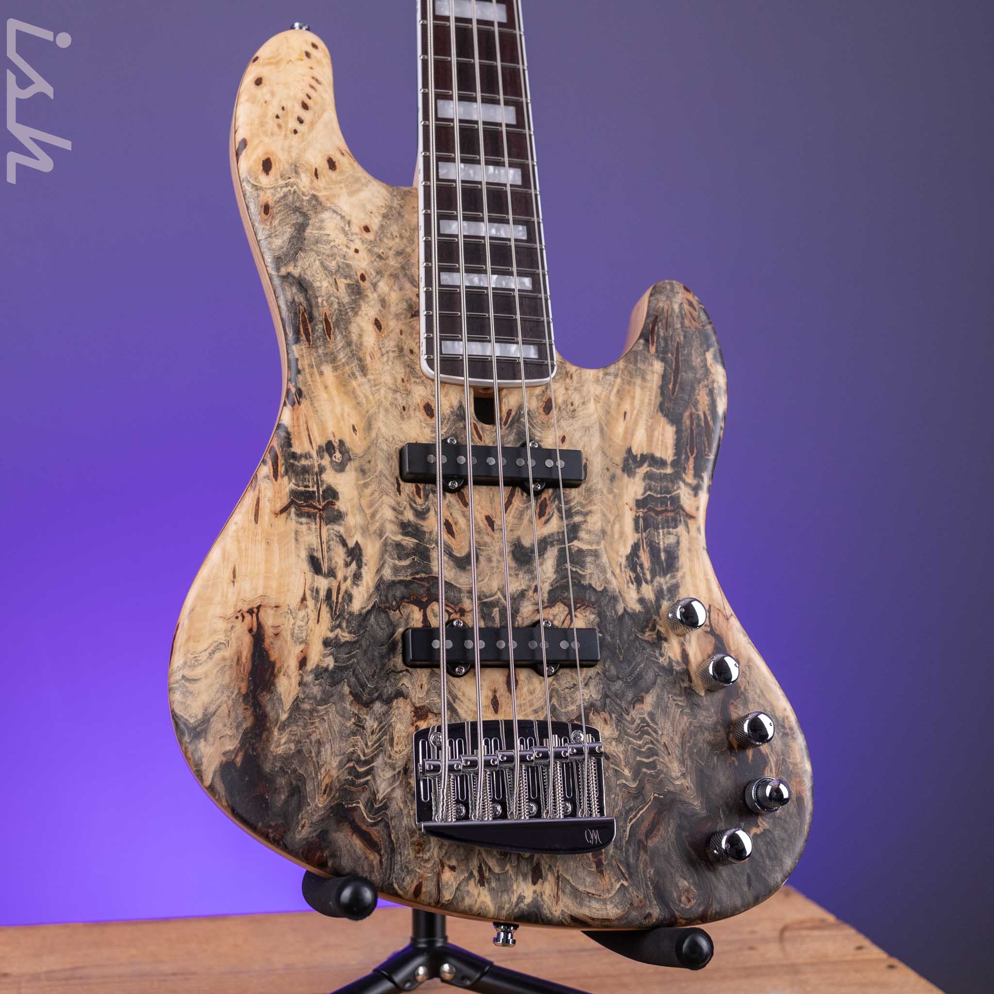 2023 Mayones Jabba Custom 5 Buckeye Burl Trans Natural Satin – Ish