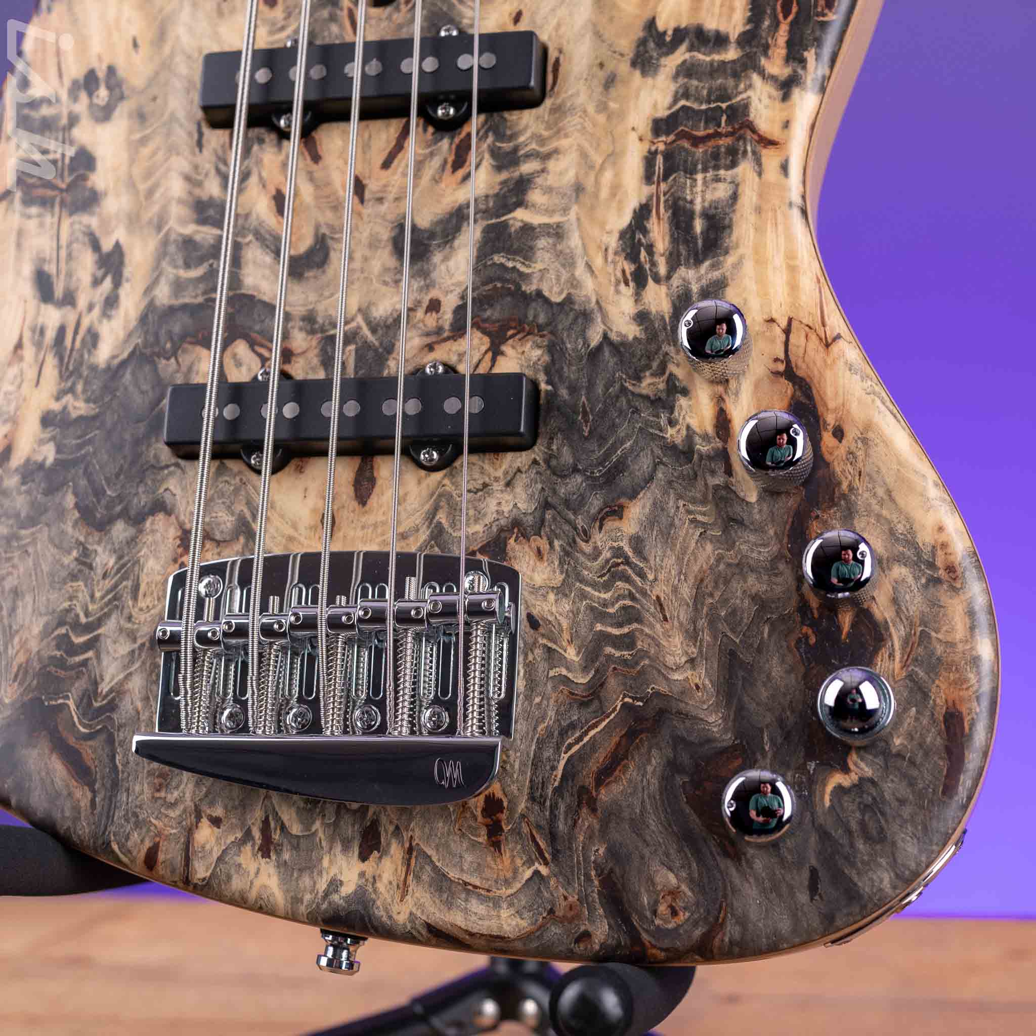 2023 Mayones Jabba Custom 5 Buckeye Burl Trans Natural Satin – Ish