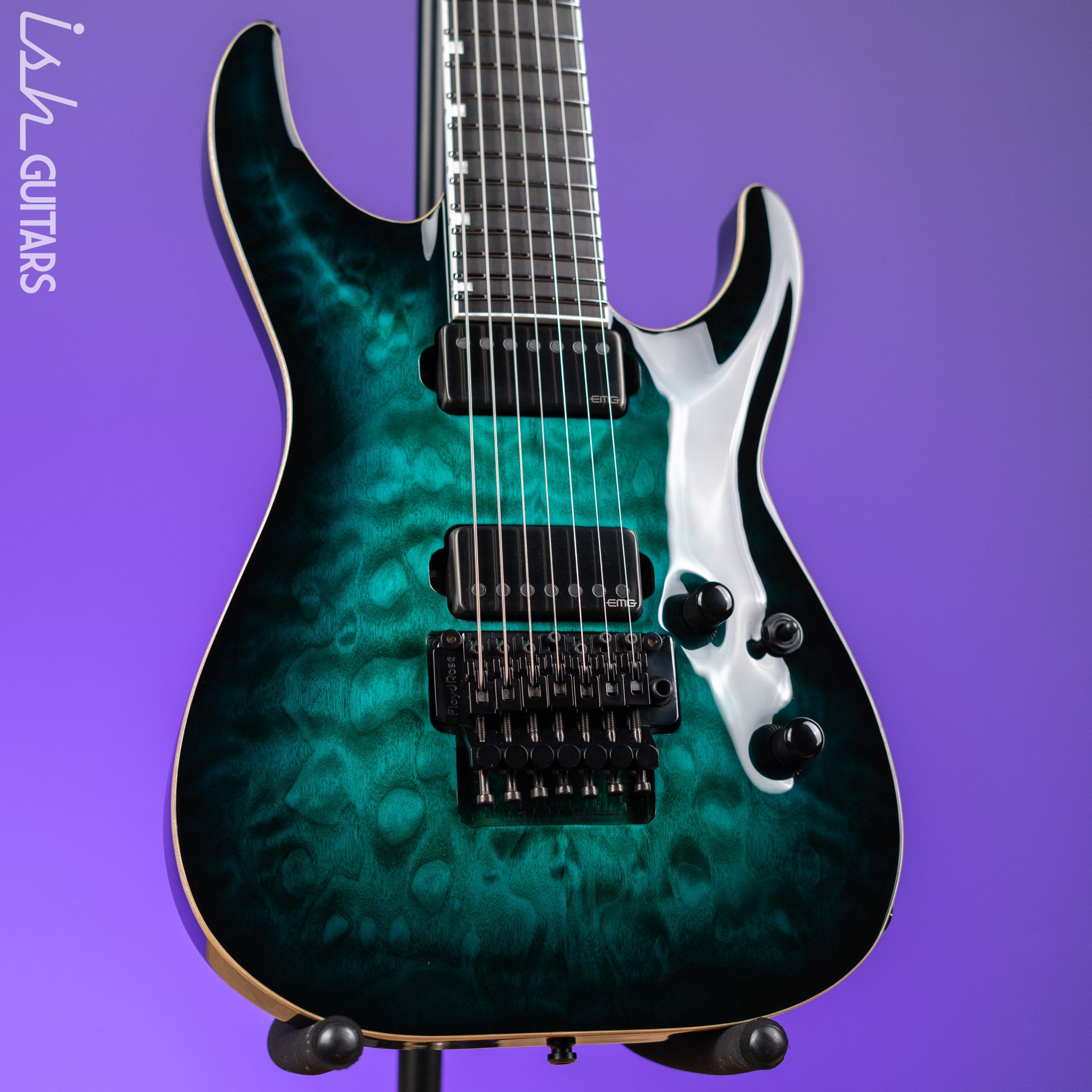 ESP E-II Horizon Floyd Rose 7 String Black Turquoise Burst – Ish