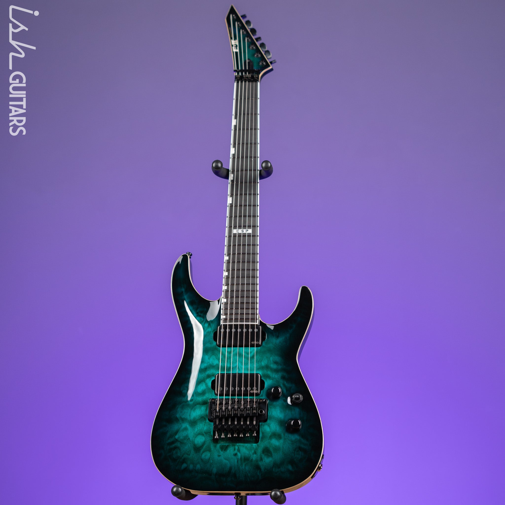 ESP E-II Horizon Floyd Rose 7 String Black Turquoise Burst – Ish