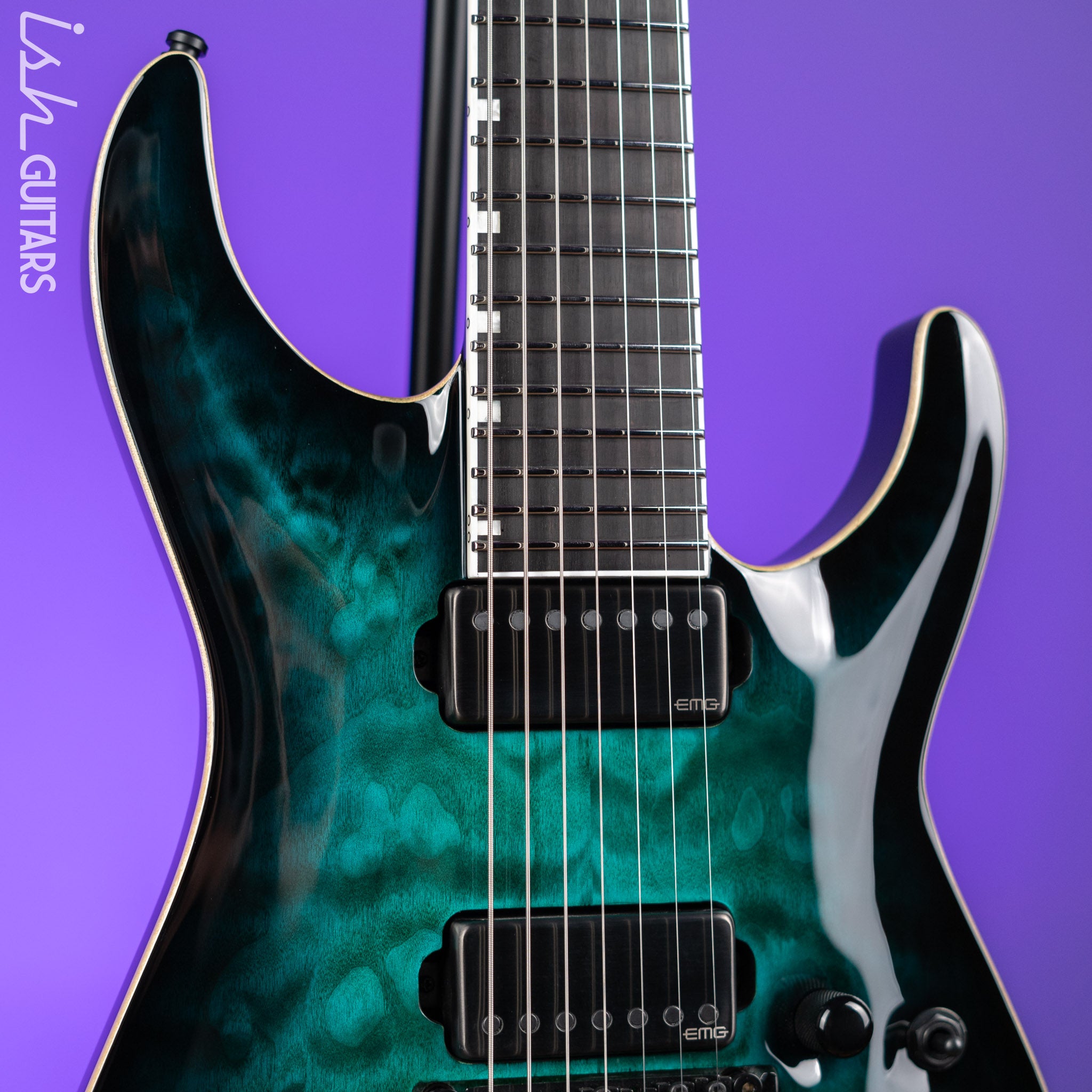 ESP E-II Horizon Floyd Rose 7 String Black Turquoise Burst – Ish