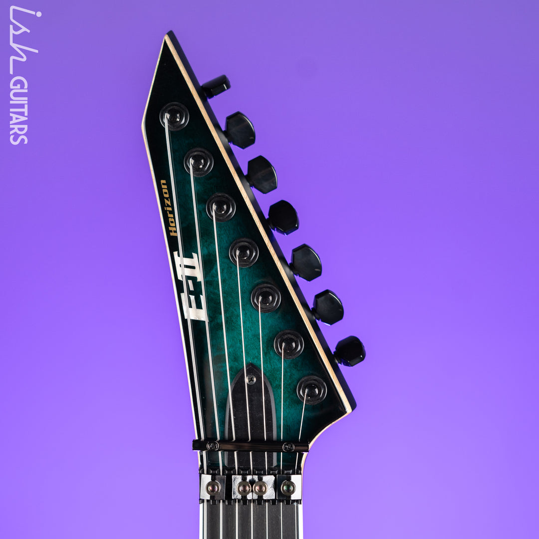 ESP E-II Horizon Floyd Rose 7 String Black Turquoise Burst