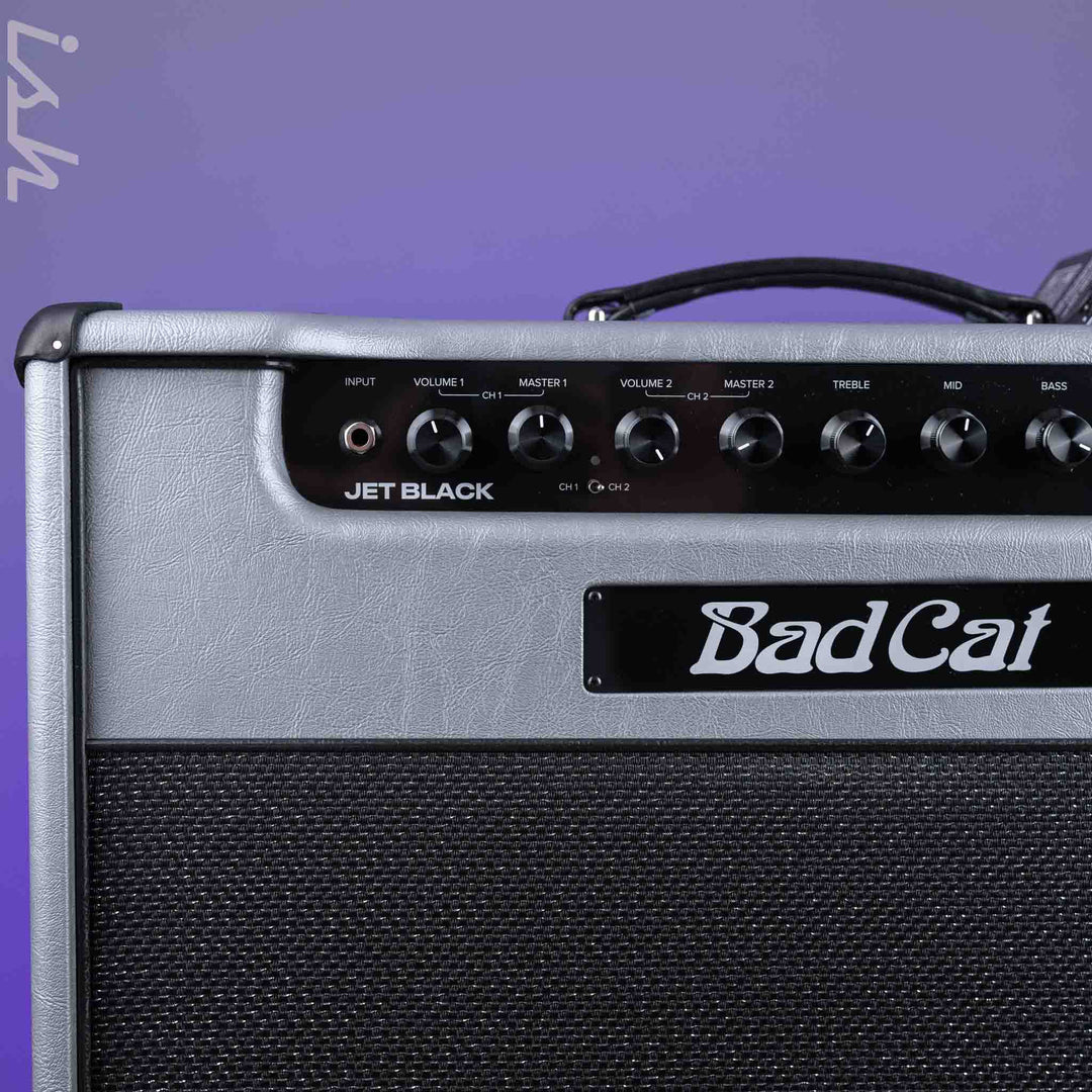 Bad Cat Jet Black Combo Silver Taurus/ Black Piping/ Black Sparkle Grill Custom Tolex Demo