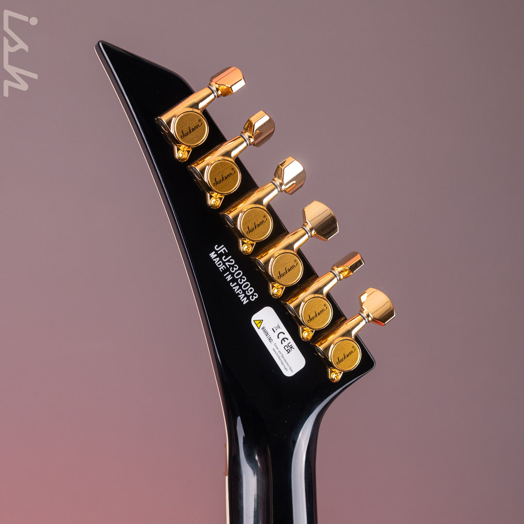 2024 Jackson MJ Series Rhoads RR24MG Electric Guitar Black with Yellow Pinstripes Demo