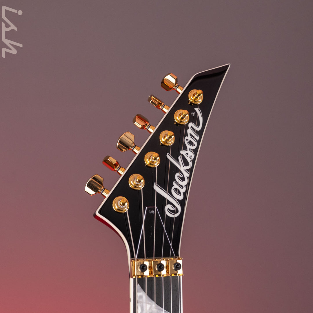 2024 Jackson MJ Series Rhoads RR24MG Electric Guitar Black with Yellow Pinstripes Demo