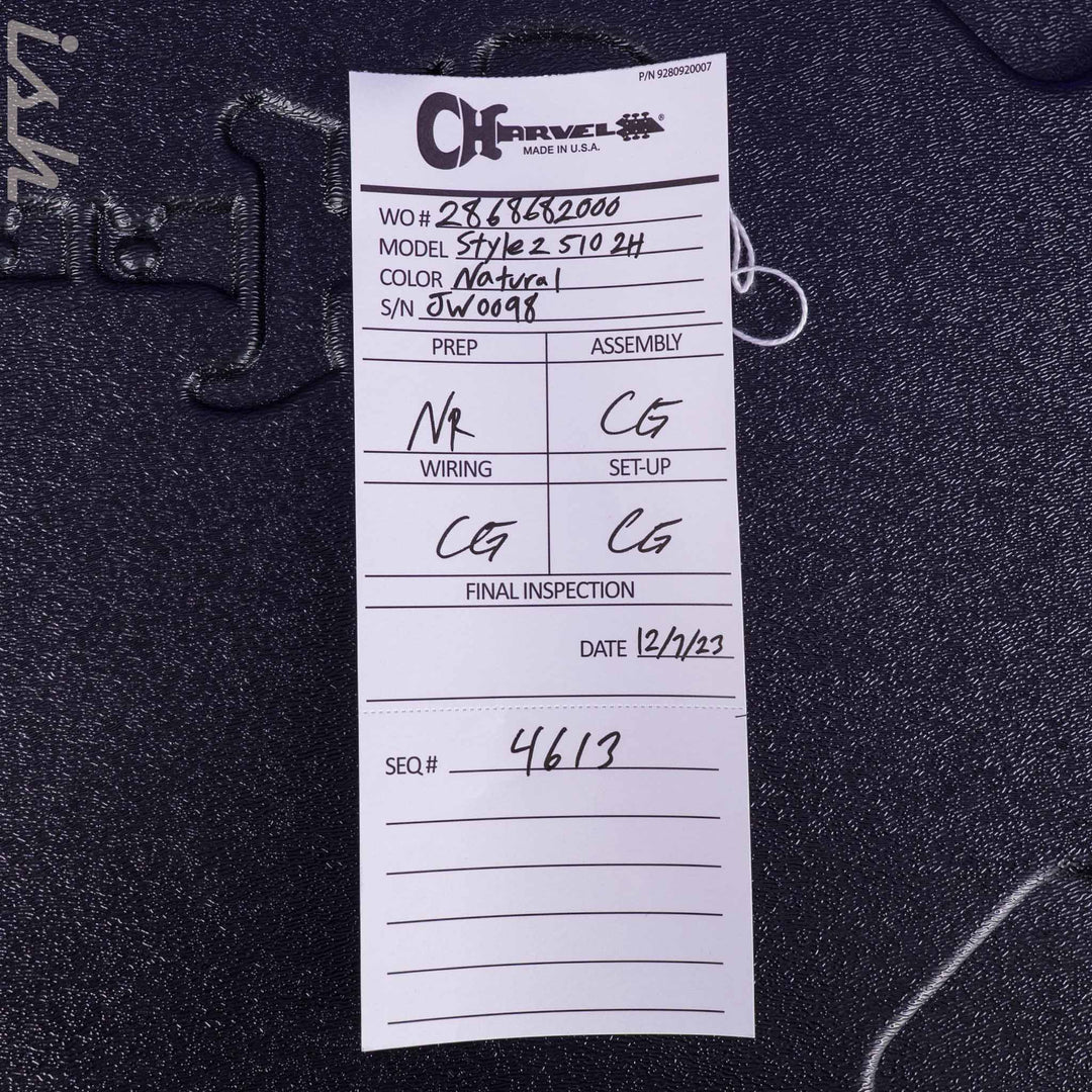 2023 Charvel Custom Shop Style 2 Natural Oil Masterbuilt Metal - Joe Williams