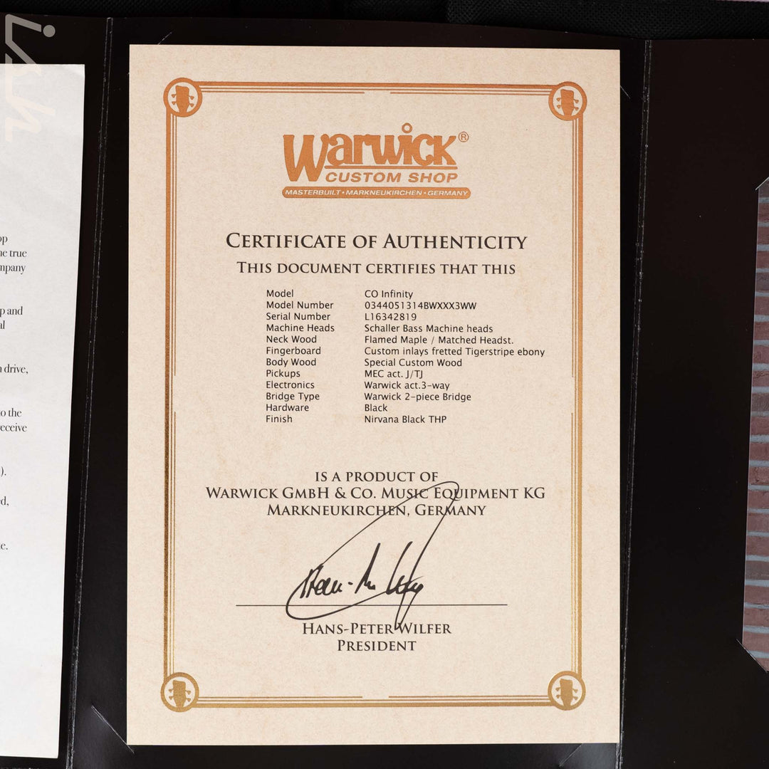 2019 Warwick Custom Shop CO Infinity Nirvana Black THP