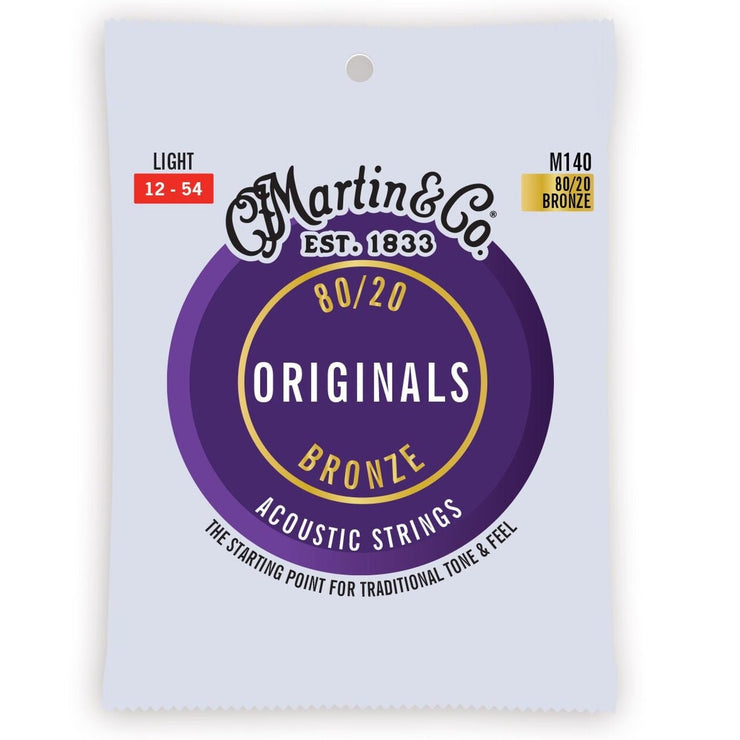Martin M140 Original Acoustic Strings 80/20 Bronze Light 12/54