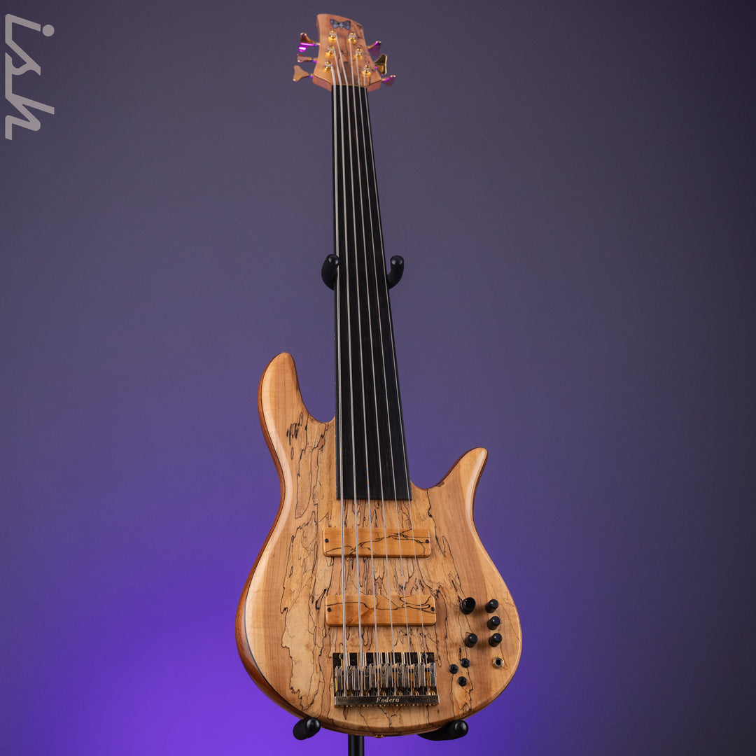2008 Fodera Monarch Custom 6 String Fretless Bass Spalted Maple