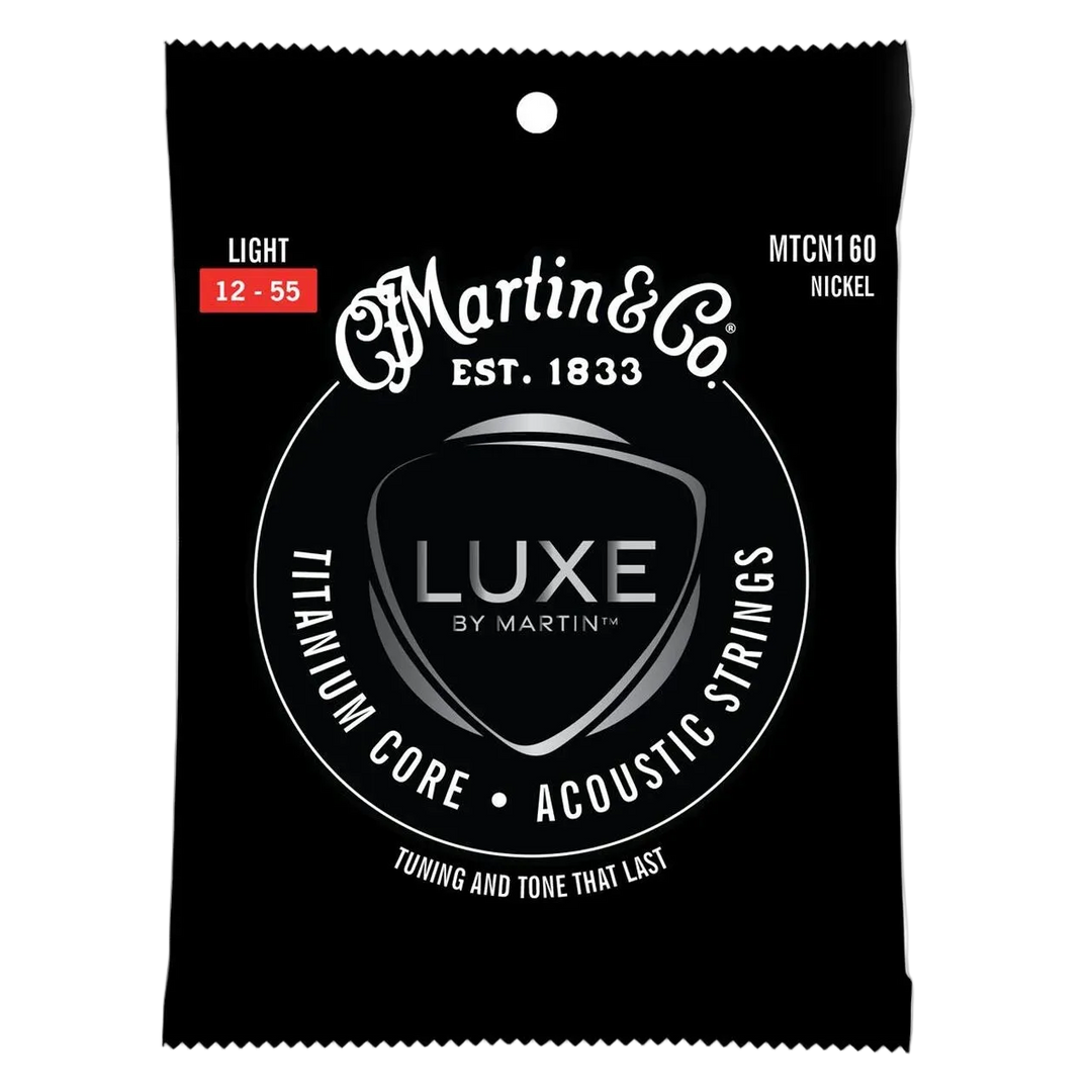 Martin MTCN160 Titanium Core Nickel Acoustic Guitar Strings Light 12-55