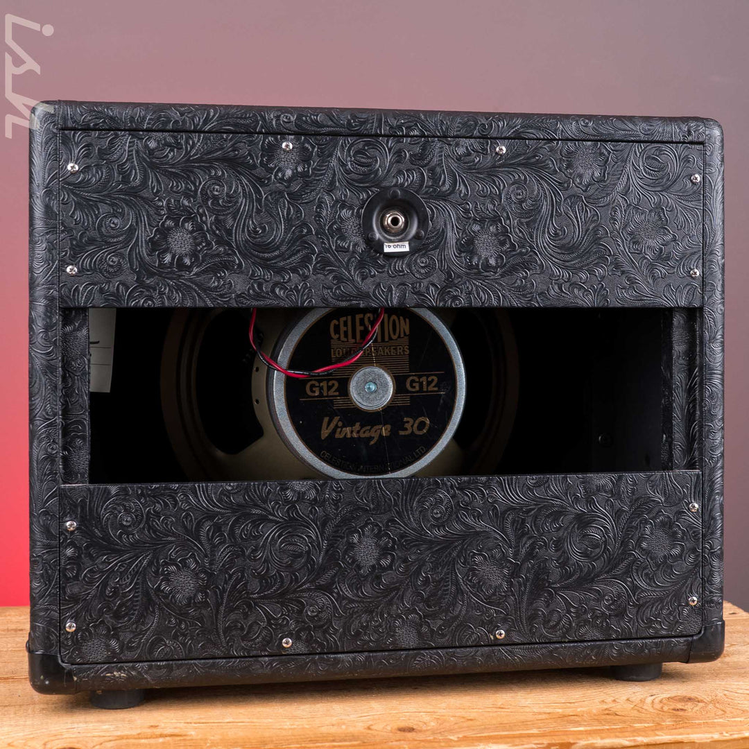 2021 Mojotone 1x12 Guitar Cabinet Lite Series Celestion Vintage 30 Speaker 16ohm Custom Black Paisley Tolex