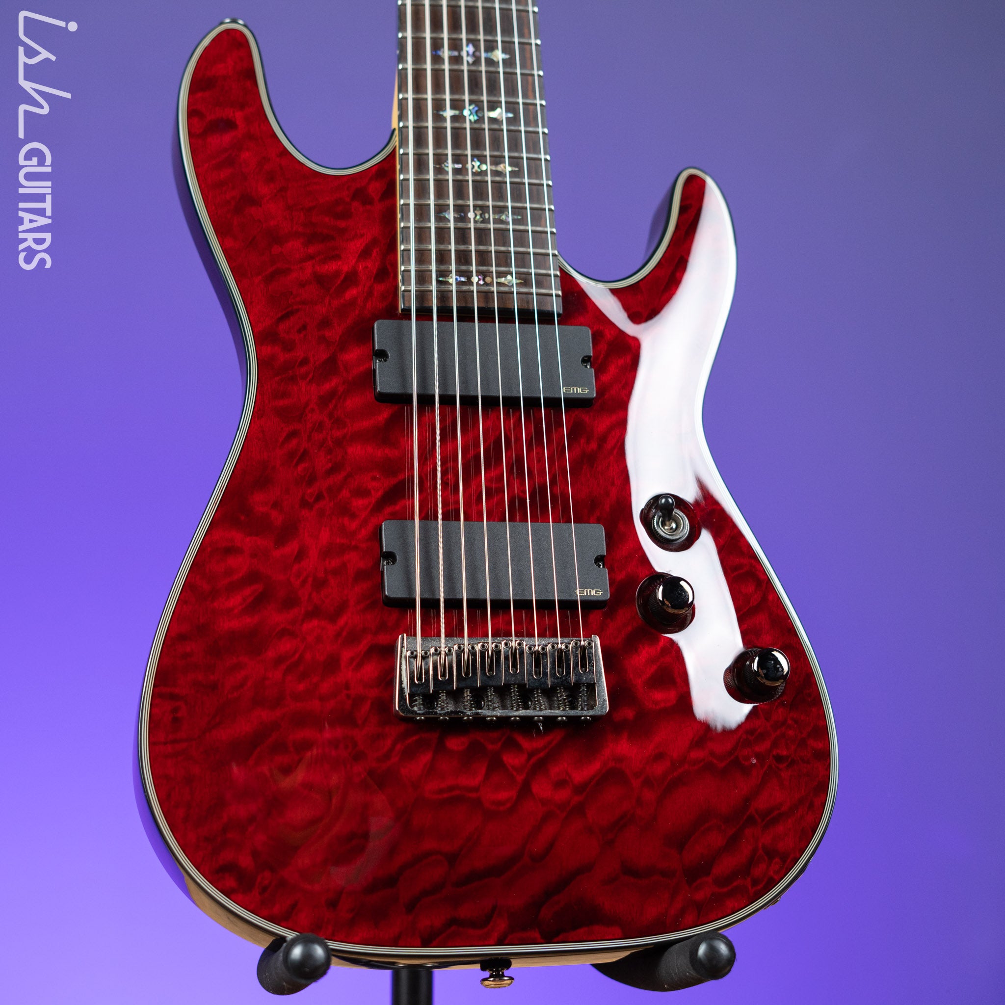 2012 Schecter Damien Elite Crimson 8 String – Ish Guitars