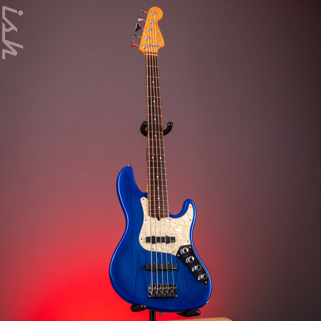 1996 Fender 50th Anniversary USA Jazz Bass Deluxe Active Blue Burst w/ EMG Pickups &amp; Preamp