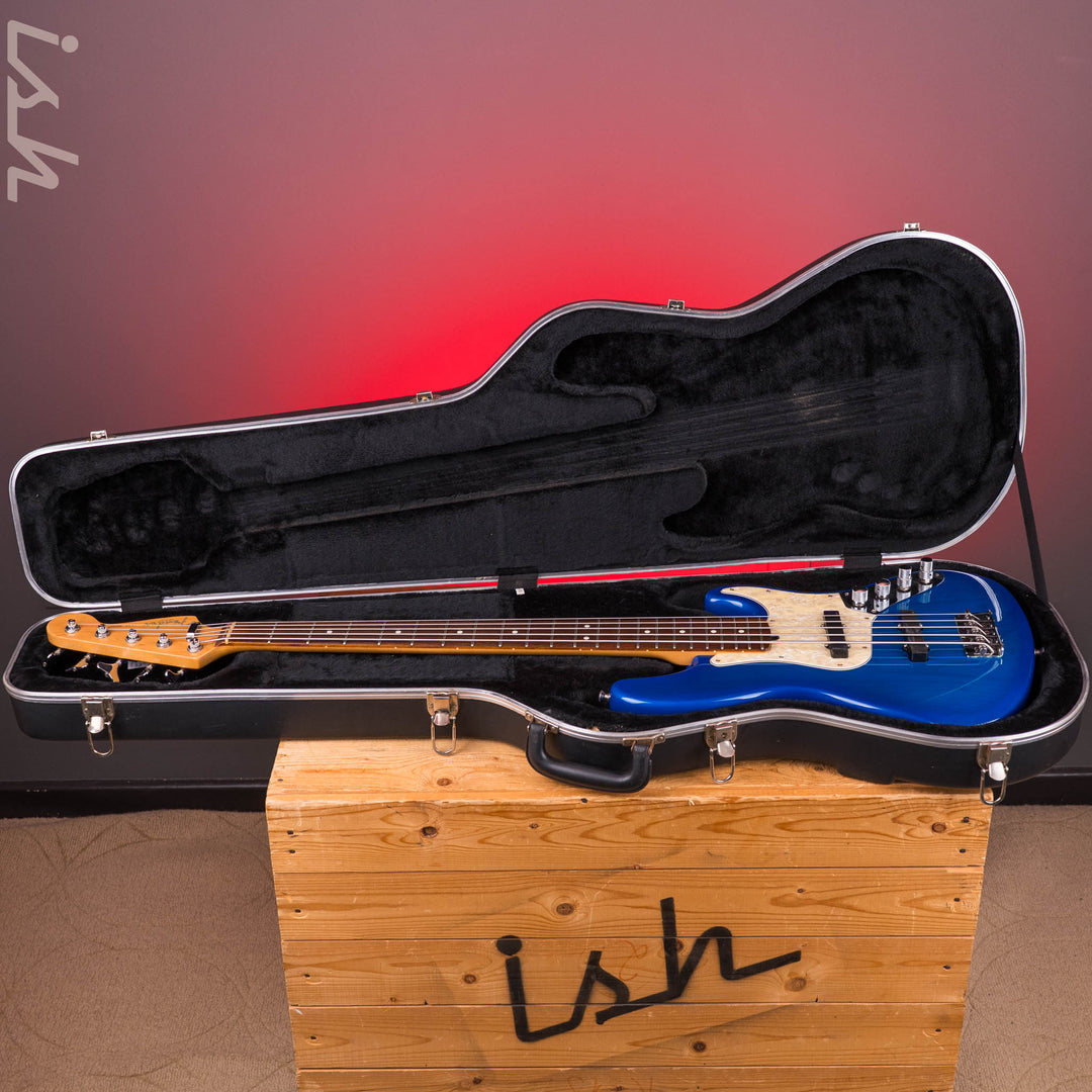 1996 Fender 50th Anniversary USA Jazz Bass Deluxe Active Blue Burst w/ EMG Pickups &amp; Preamp