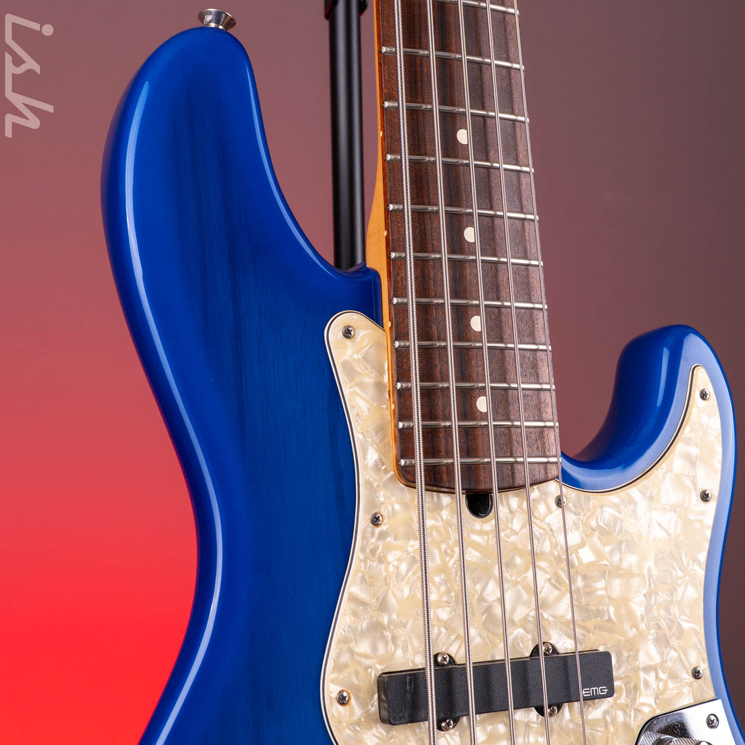 1996 Fender 50th Anniversary USA Jazz Bass Deluxe Active Blue Burst w/ EMG Pickups &amp; Preamp