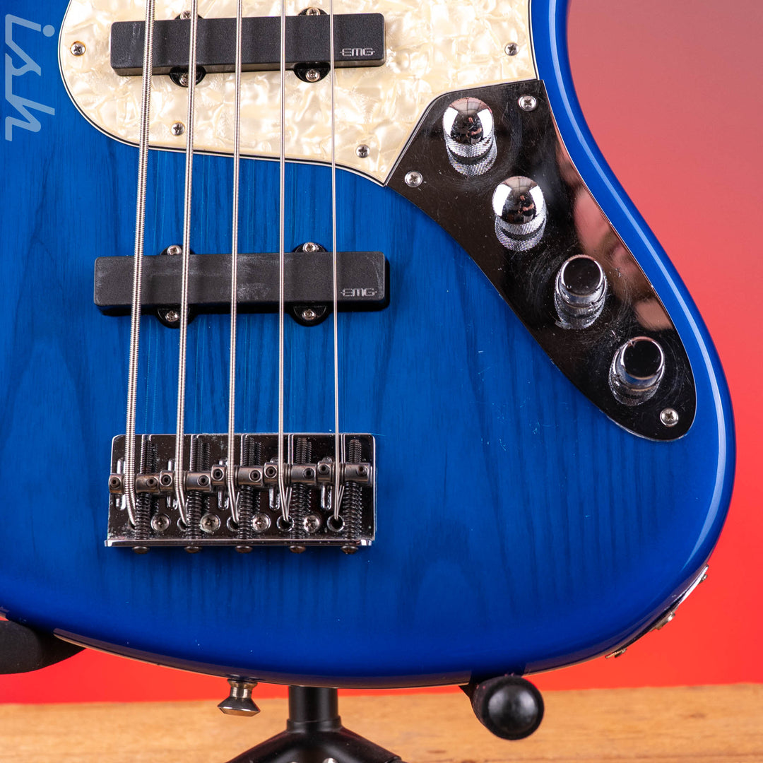 1996 Fender 50th Anniversary USA Jazz Bass Deluxe Active Blue Burst w/ EMG Pickups &amp; Preamp