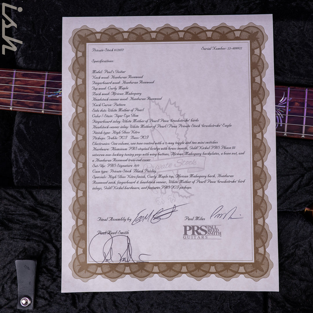 PRS Private Stock Paul’s Guitar Tiger Eye Glow
