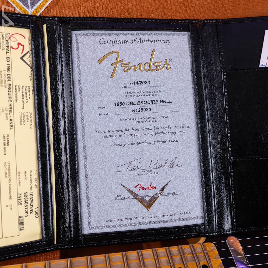2023 Fender Custom Shop 1950 Double Esquire Heavy Relic Nocaster Blonde