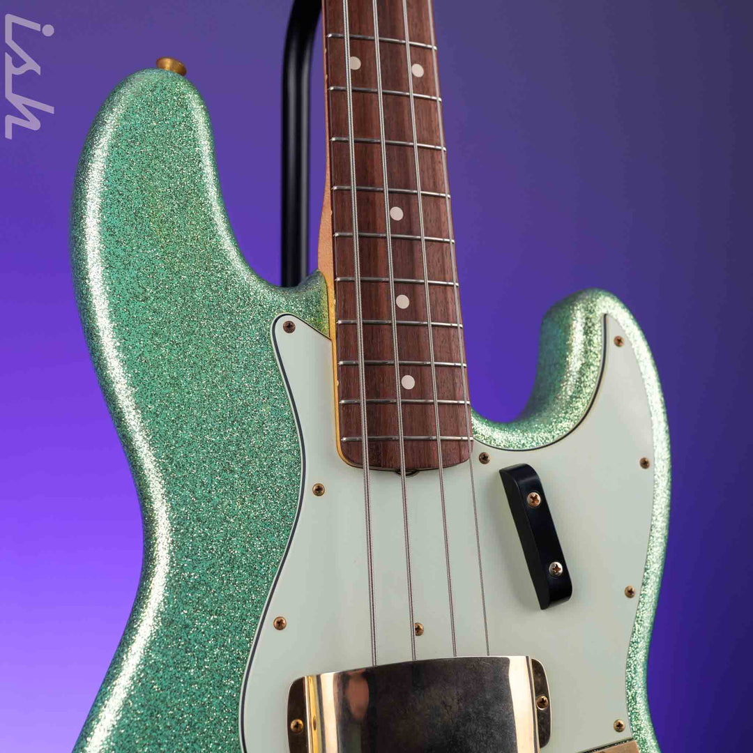 2010 Fender Custom Shop 1960 Jazz Bass Relic Seafoam Green Sparkle Gold Hardware