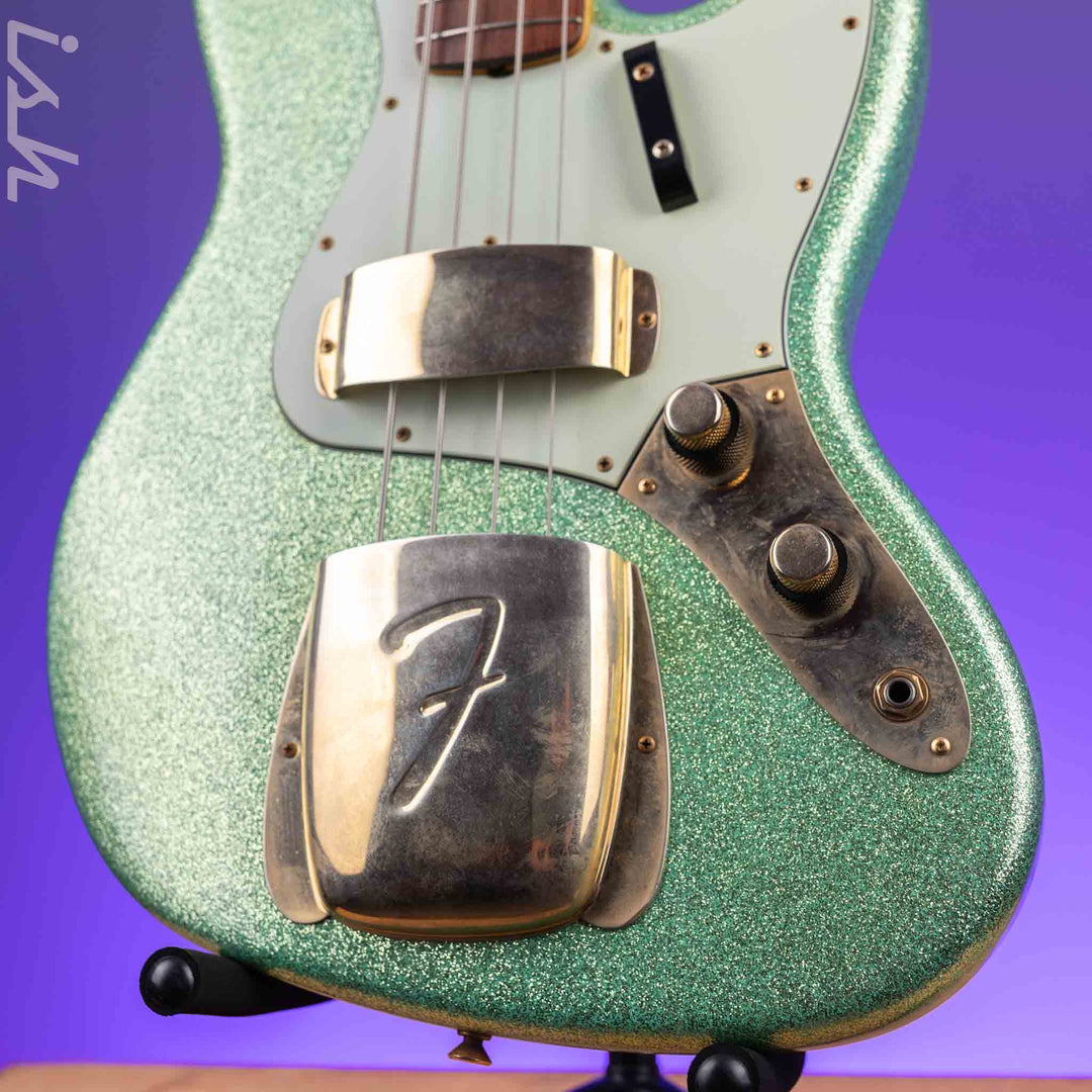 2010 Fender Custom Shop 1960 Jazz Bass Relic Seafoam Green Sparkle Gold Hardware