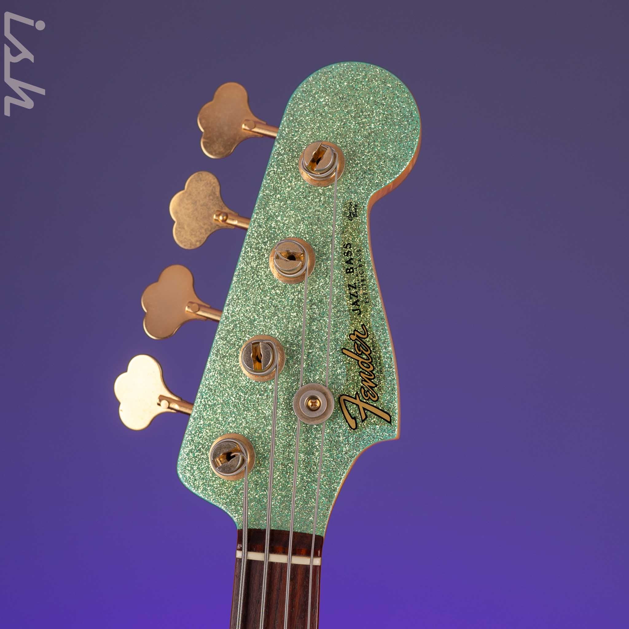 ベース Fender Custom Shop Jazz - Green Sparkle 2010 Fender Custom Shop 1960 Jazz Bass Relic Seafoam Green Sparkle