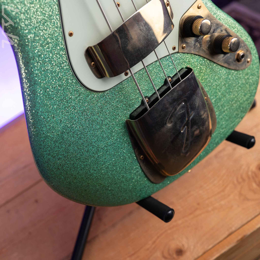 2010 Fender Custom Shop 1960 Jazz Bass Relic Seafoam Green Sparkle Gold Hardware